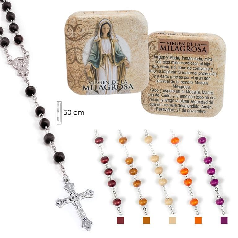 Rosario Virgen Milagrosa Madera 6 surtidos