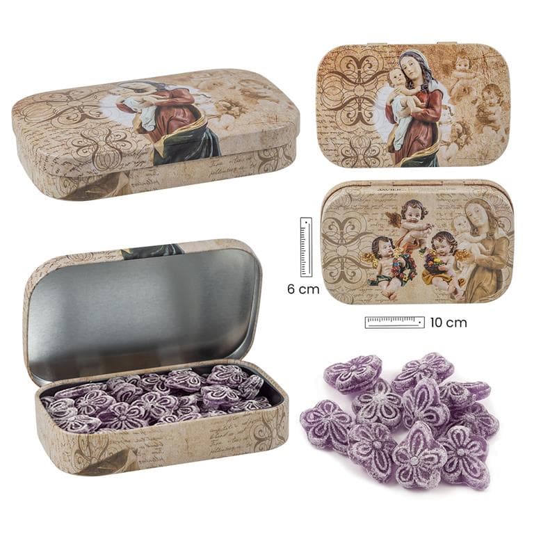 Lata Virgen con Niño Violetas
