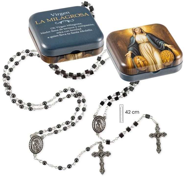 Rosario Virgen Milagrosa Hematita 2 surtidos