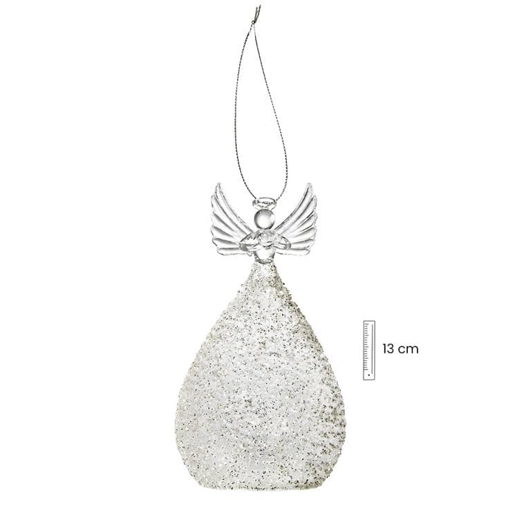 Ángel Cristal 15 cm Bolitas Clear