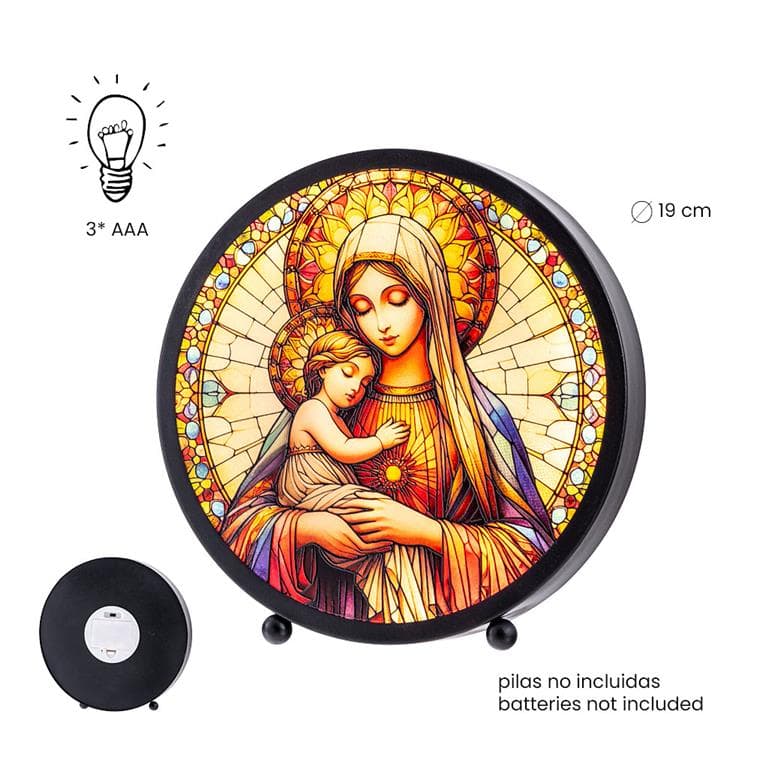 Virgen con Niño / Luz 15 cm