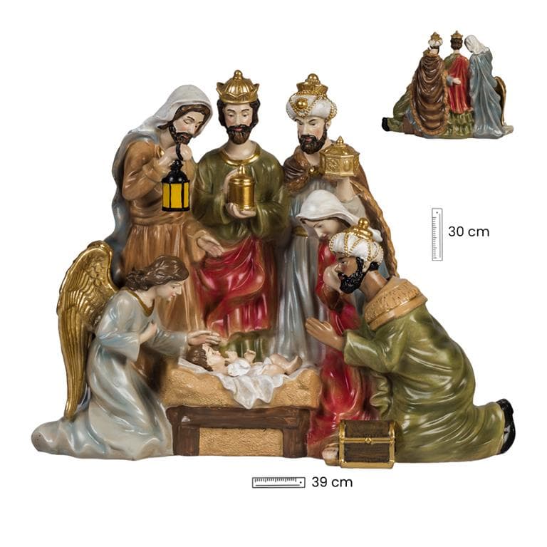 Misterio 1 pieza con Reyes y Ángel 30 cm