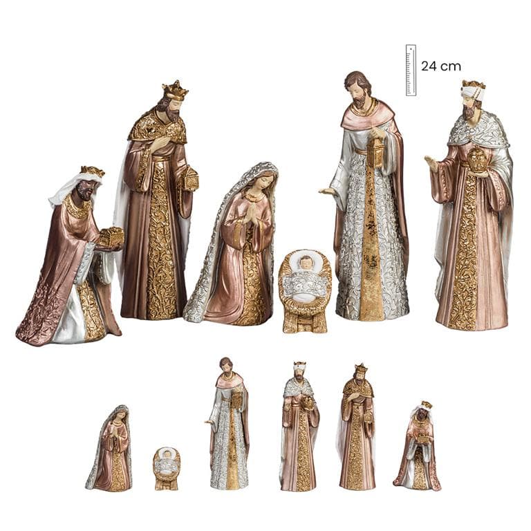 Misterio 6 piezas 24 cm Tonos Metal