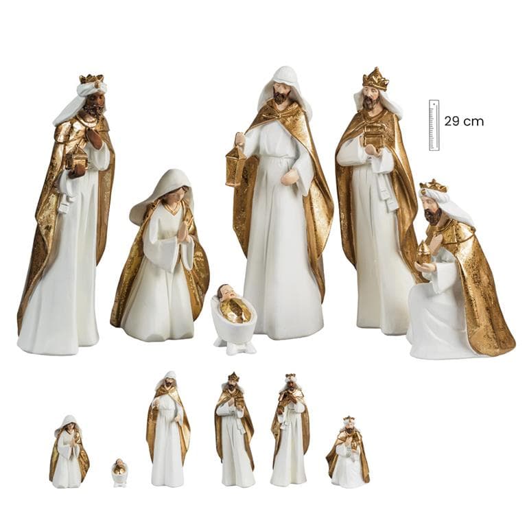Misterio 6 piezas 30 cm Crema/Oro