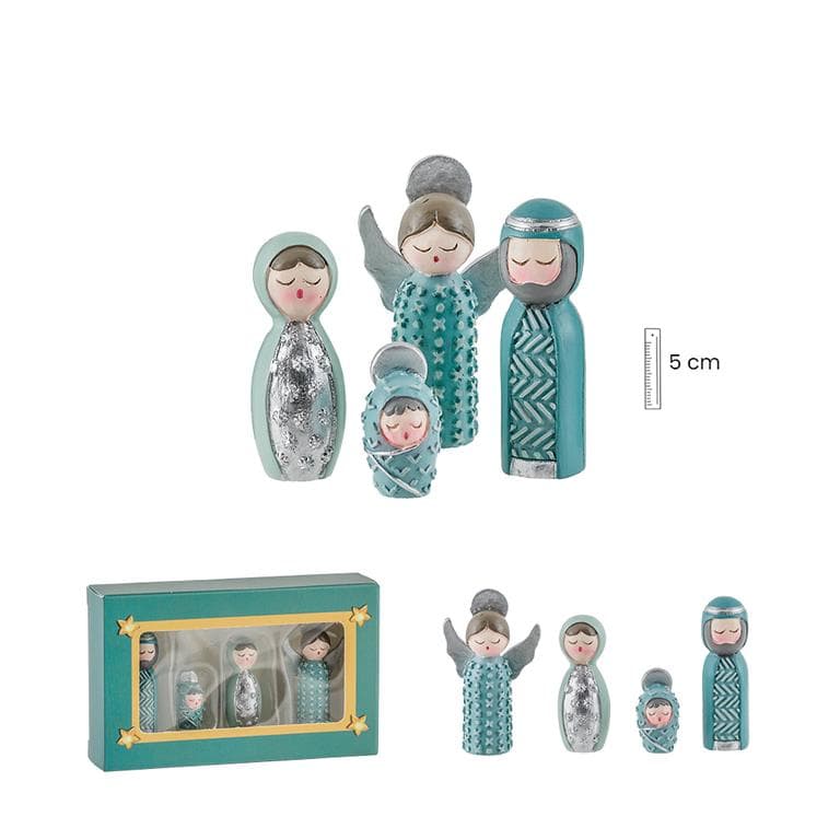 Misterio 4 piezas 4,5 cm Tonos Azul