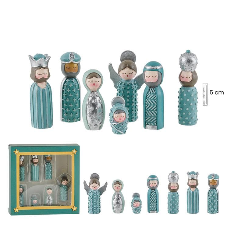 Misterio 7 piezas 4,5 cm Tonos Azul