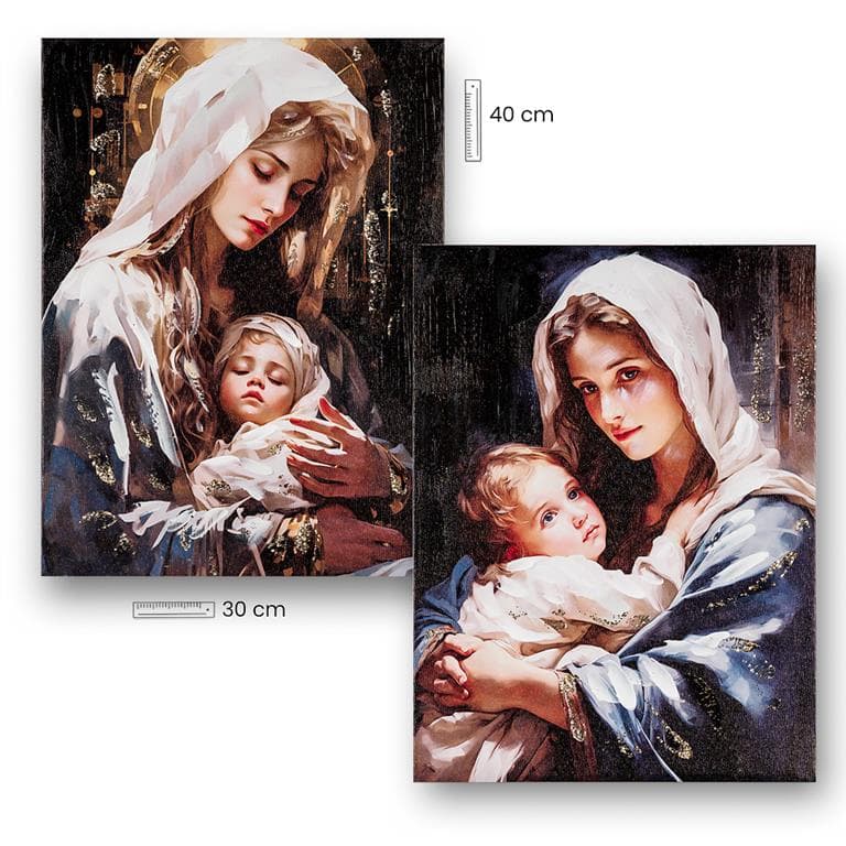 Cuadro Virgen con Niño 30x40 cm Oro