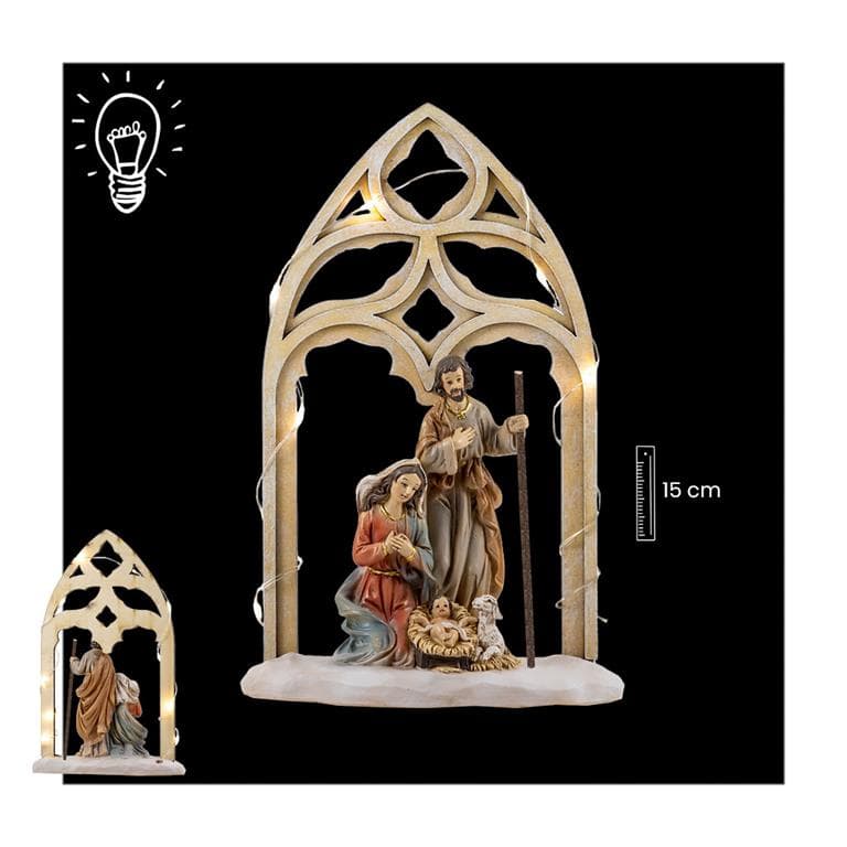 Misterio Arcos Madera 22 cm Luz
